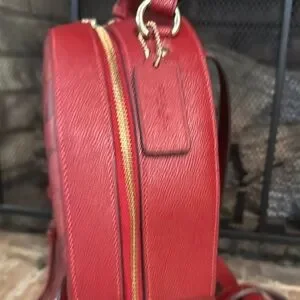 Coach Red Leather Jordyn Backpack with Gold-Tone Hardware COACH Signature Jordyn Red Leather Medium Backpack | eBay main image 4